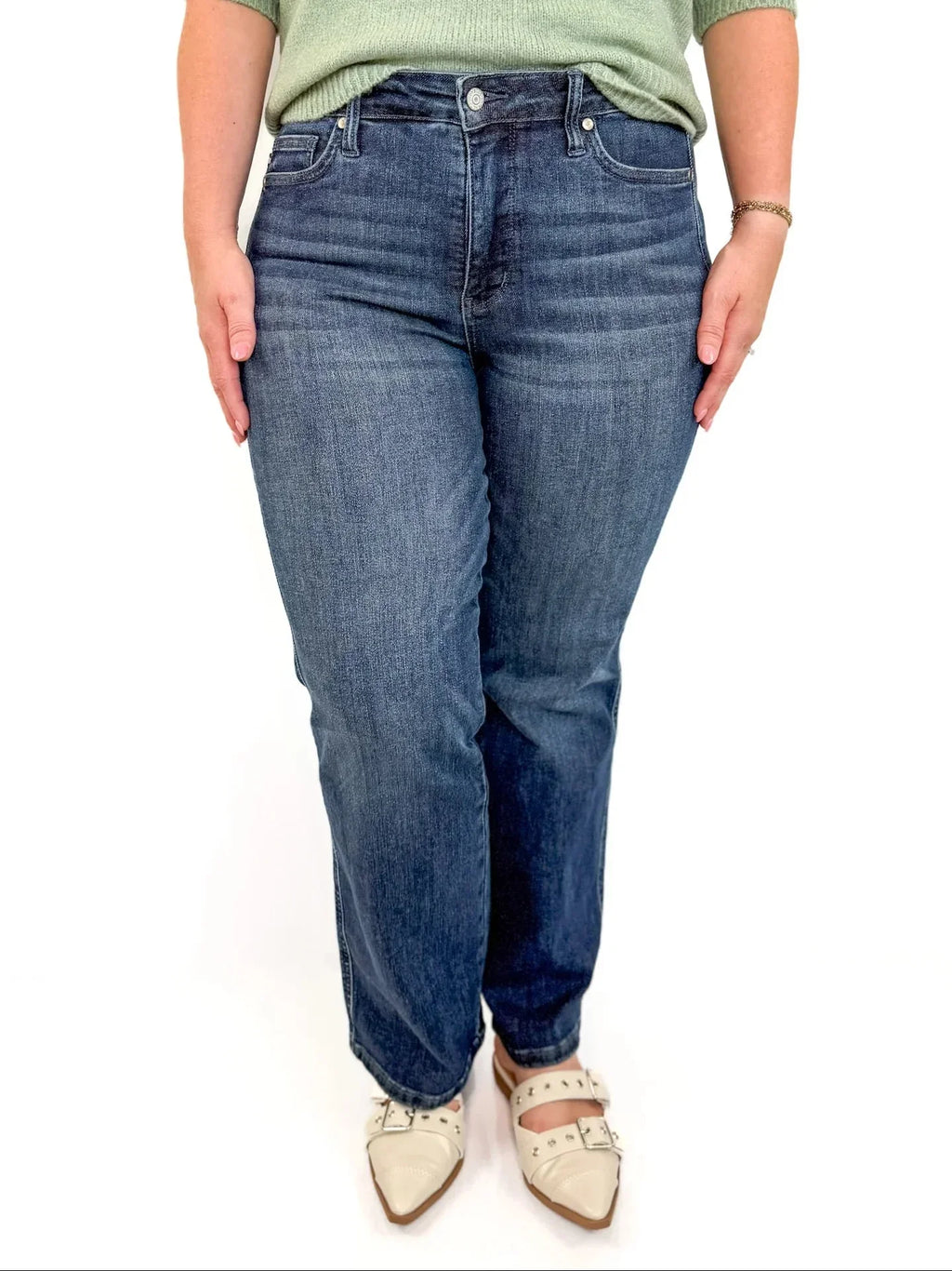 Judy Blue Tummy Control Distressed Straight Jeans main image 1