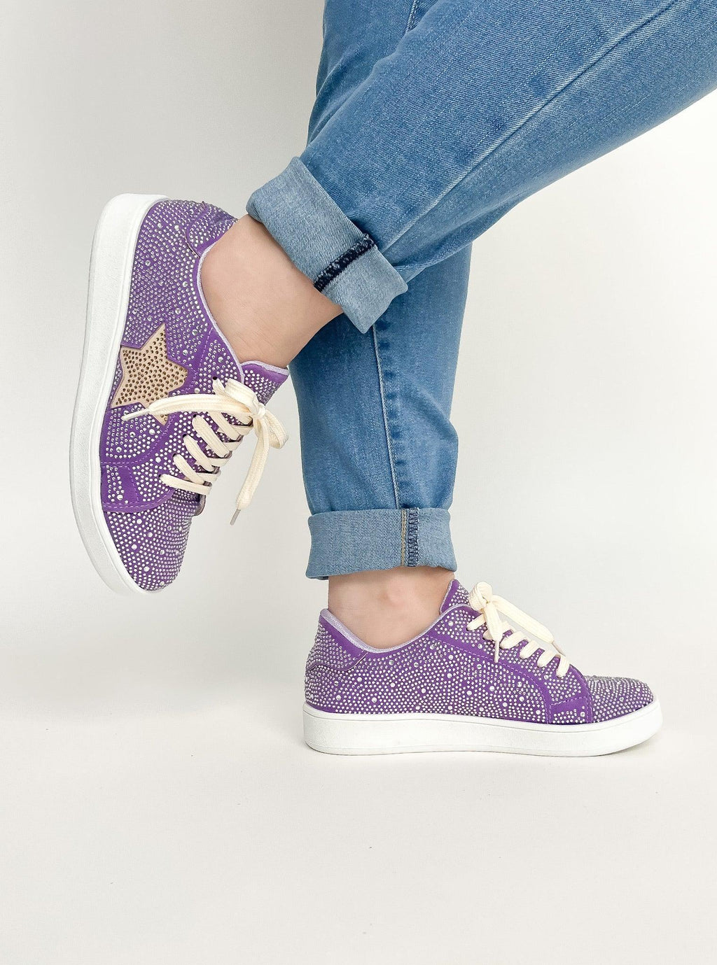 Purple Rhinestone Sneakers-0720230001