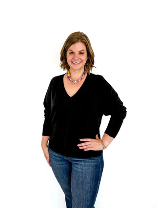 Black V Neck Sweater - SLS Wares