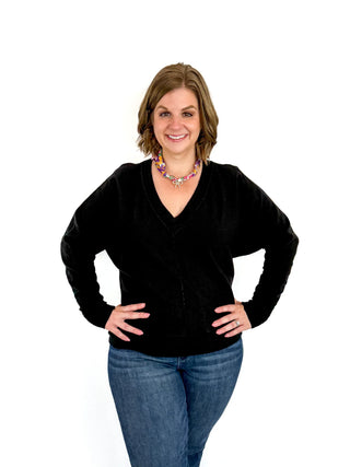 Black V Neck Sweater - SLS Wares