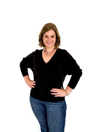Black V Neck Sweater - SLS Wares