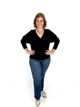 Black V Neck Sweater - SLS Wares