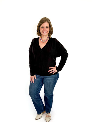 Black V Neck Sweater - SLS Wares