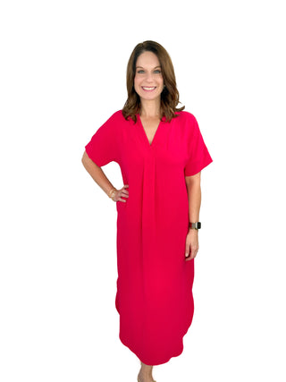 Fuchsia Airflow V-Neck Maxi Dress