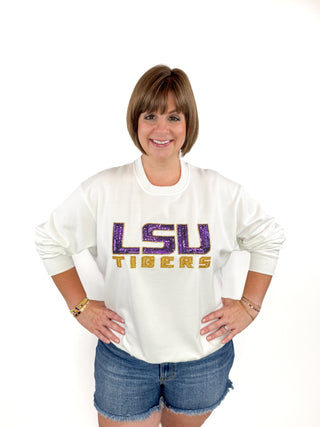 LSU Tigers Officially Licensed Sequin Logo Sweatshirt