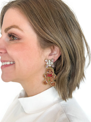 Beaded Gingerbread Earrings - SLS Wares