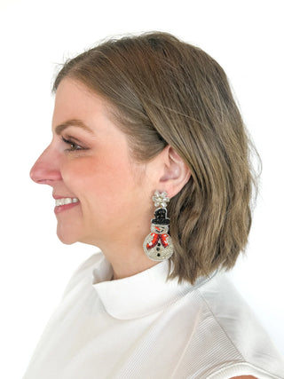 Beaded Snowman Earrings - SLS Wares