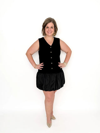 Black Bubble Skirt Dress - SLS Wares