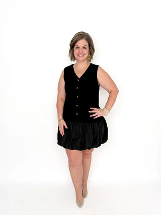 Black Bubble Skirt Dress - SLS Wares