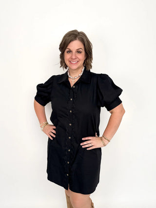 Black Button Down Shirt Dress - SLS Wares
