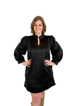 Black Embossed Textured Dress - SLS Wares