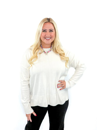 Cream Drop Shoulder Sweater - SLS Wares