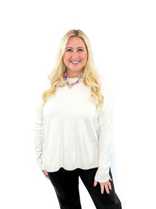 Cream Drop Shoulder Sweater - SLS Wares