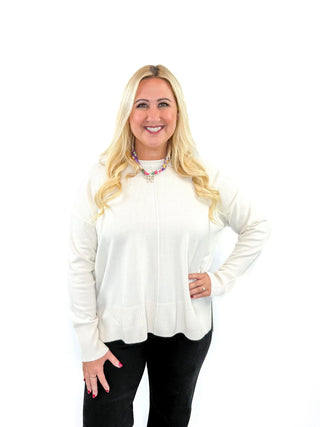 Cream Drop Shoulder Sweater - SLS Wares
