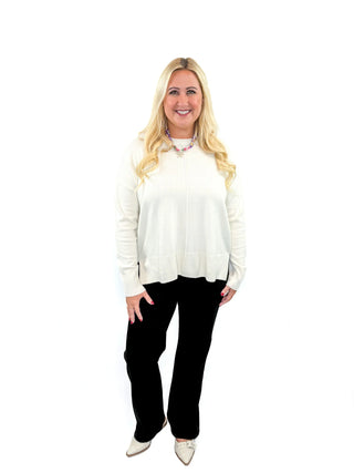 Cream Drop Shoulder Sweater - SLS Wares