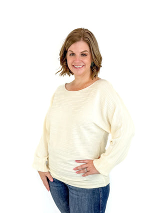 Cream Variegated Ribbed Sweater - SLS Wares