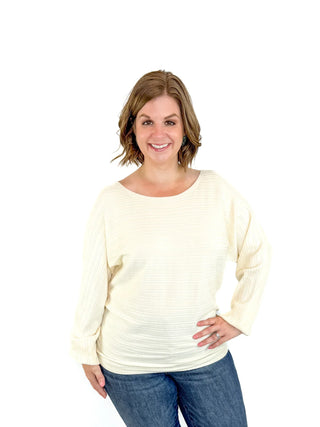 Cream Variegated Ribbed Sweater - SLS Wares