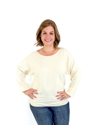 Cream Variegated Ribbed Sweater - SLS Wares