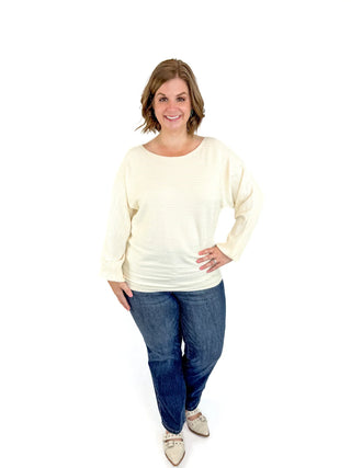 Cream Variegated Ribbed Sweater - SLS Wares