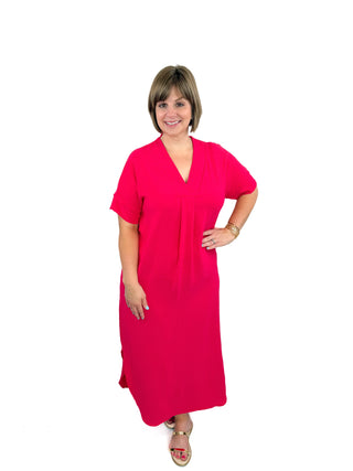 Fuchsia Airflow V-Neck Maxi Dress - SLS Wares