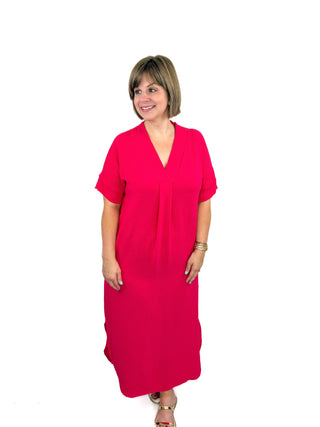 Fuchsia Airflow V-Neck Maxi Dress - SLS Wares
