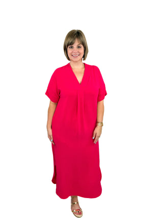 Fuchsia Airflow V-Neck Maxi Dress - SLS Wares