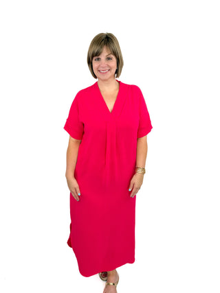 Fuchsia Airflow V-Neck Maxi Dress - SLS Wares