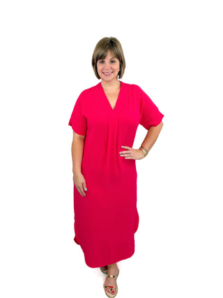 Fuchsia Airflow V-Neck Maxi Dress - SLS Wares