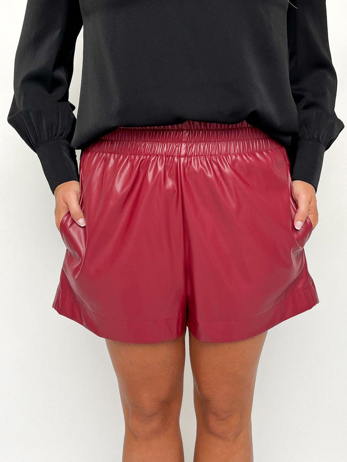Garnet Faux Leather Shorts - SLS Wares