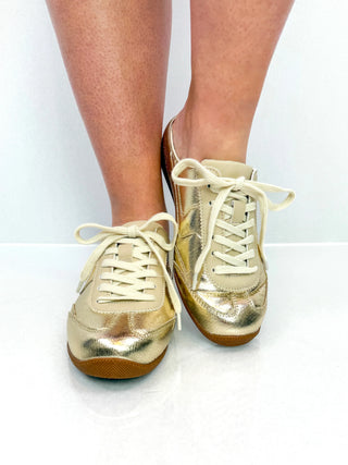 Gold Metallic Slip-On Sneaker Mule - SLS Wares