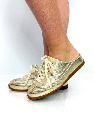 Gold Metallic Slip-On Sneaker Mule - SLS Wares
