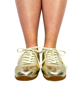 Gold Metallic Slip-On Sneaker Mule - SLS Wares
