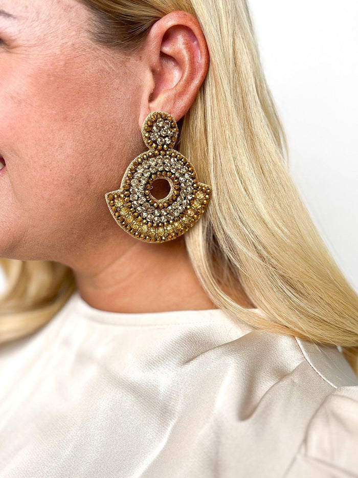 Gold Rhinestone Sparkle Earrings - SLS Wares