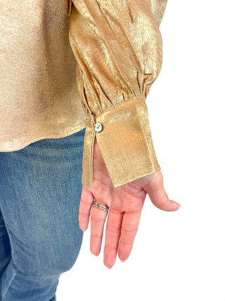 Gold Shimmery Long Sleeve Top - SLS Wares
