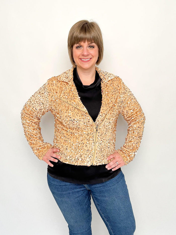 Gold Velvet Sequin Jacket - SLS Wares