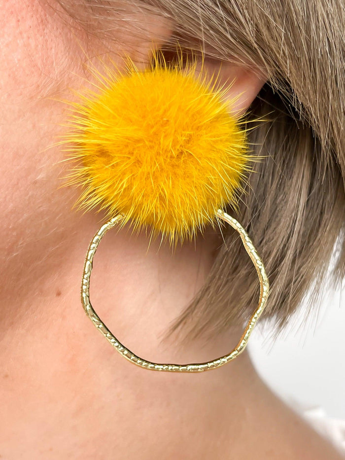 Golden Puff Hoop Earrings - SLS Wares