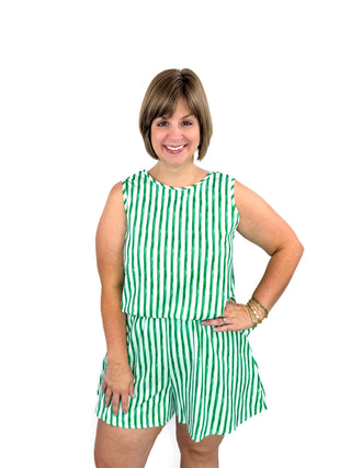 Green Striped Short Set - SLS Wares