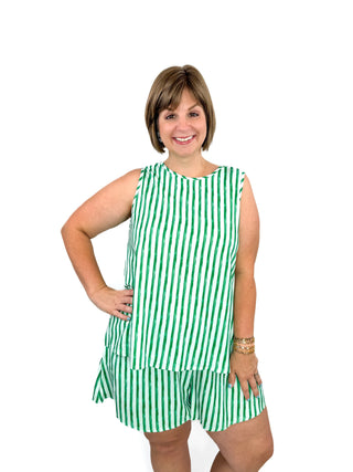 Green Striped Short Set - SLS Wares