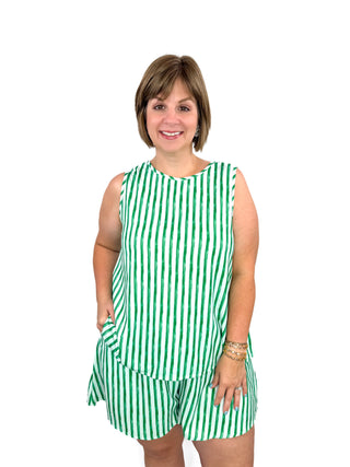 Green Striped Short Set - SLS Wares