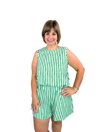 Green Striped Short Set - SLS Wares