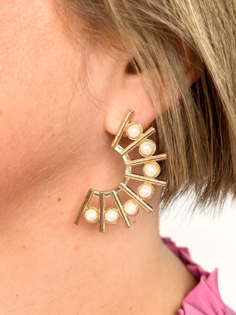 Half Moon Pearl Earrings - SLS Wares