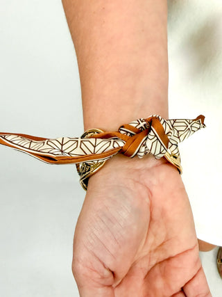Hammered Gold Scarf Cuff Bracelet - SLS Wares