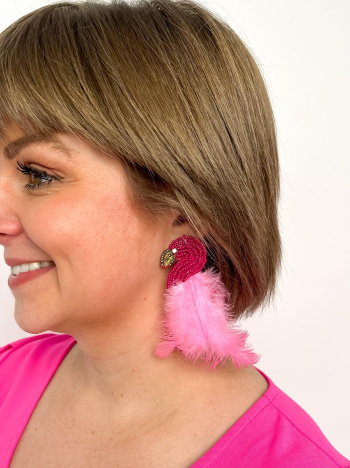 Hot Pink Flamingo Earrings - SLS Wares