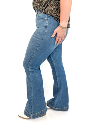 Judy Blue Tummy Control Double Button Flare Jeans - SLS Wares