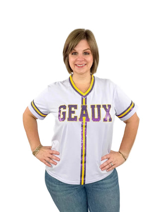 Lavender Sequin Geaux Sports Jersey Top - SLS Wares