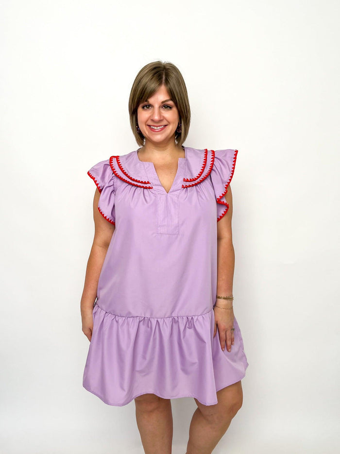 Lilac Flutter Sleeve Dress - SLS Wares