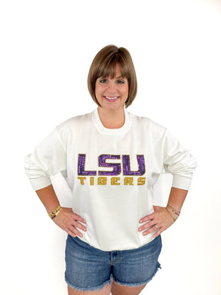 LSU Tigers Officially Licensed Sequin Logo Sweatshirt