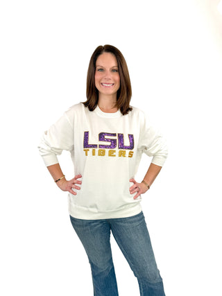 LSU Tigers Officially Licensed Sequin Logo Sweatshirt