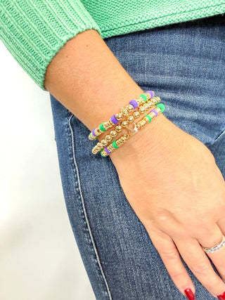 Mardi Gras Beaded Stack Bracelet - SLS Wares