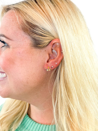Mardi Gras Crown Stud Earrings - SLS Wares